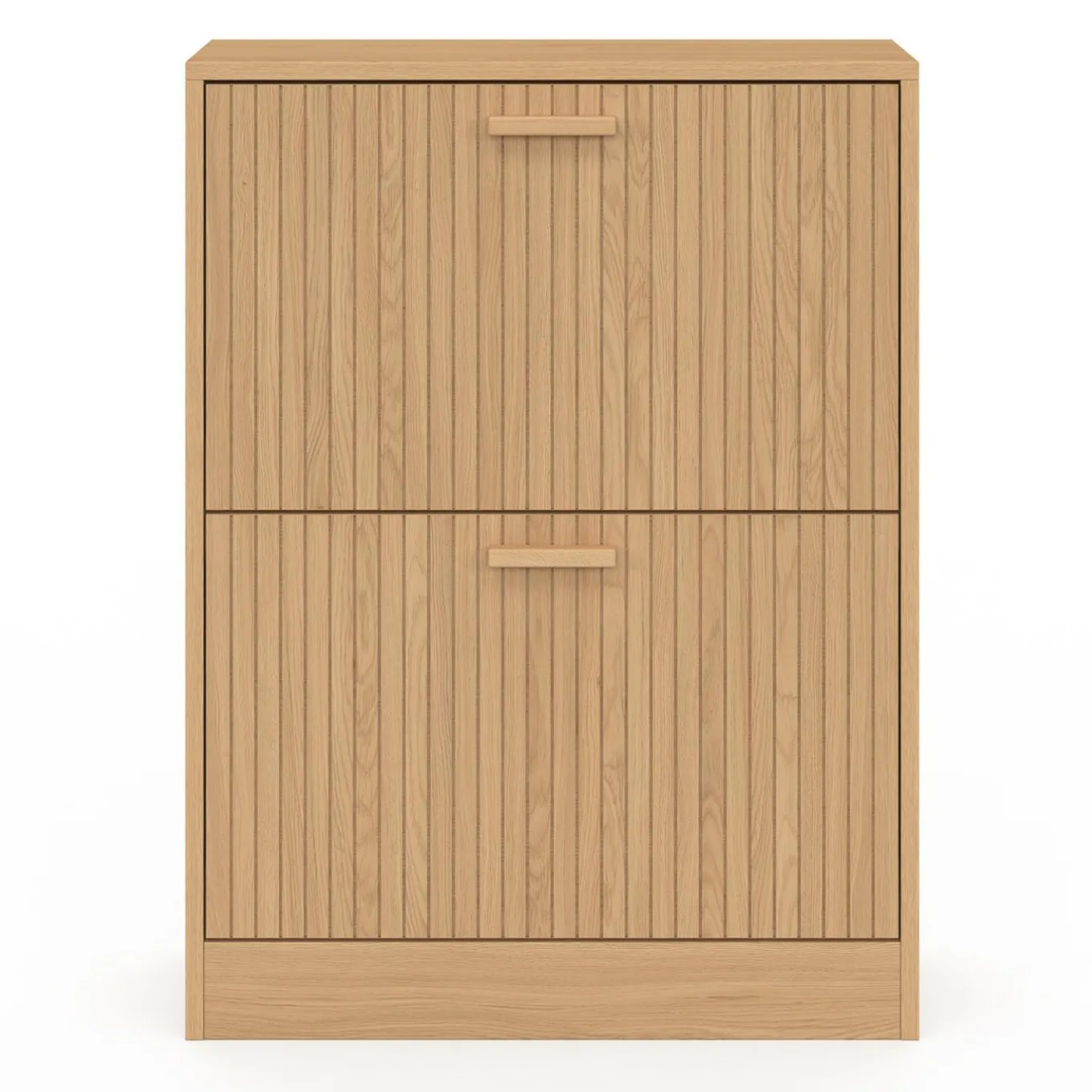 IDMarket Meuble à chaussures 12 paires 2 portes lattes bois coloris chêne* Collection Contemporaine|Meubles À Chaussures