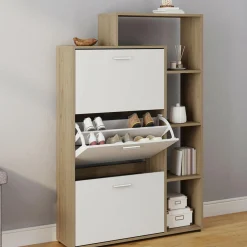 IDMarket Meuble à chaussures 3 portes avec étagère* Meubles Hauts|Petits Meubles