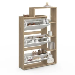 IDMarket Meuble à chaussures 3 portes avec étagère* Meubles Hauts|Petits Meubles