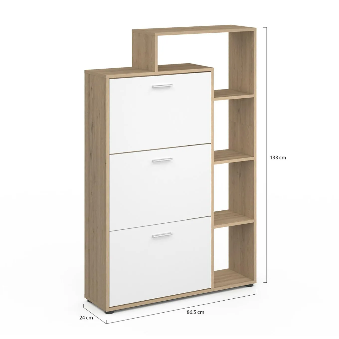 IDMarket Meuble à chaussures 3 portes avec étagère* Meubles Hauts|Petits Meubles