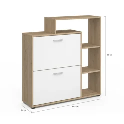 IDMarket Meuble à chaussures 2 portes avec étagère* Petits Meubles|Meubles À Chaussures