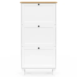 IDMarket Meuble à chaussures blanc et bois* Meubles À Chaussures|Collection Contemporaine