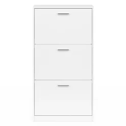 IDMarket Meuble à chaussures blanc 3 portes* Meubles Hauts|Meubles Blancs