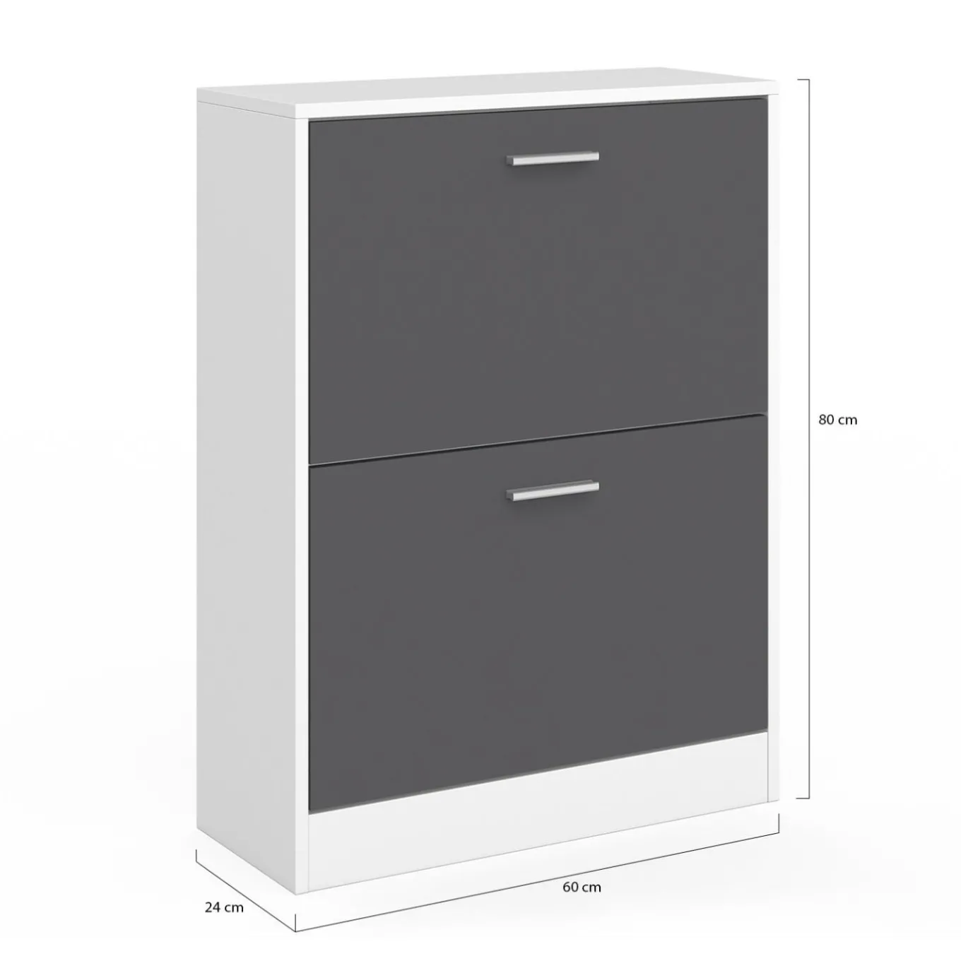 IDMarket Meuble à chaussures blanc et gris 2 portes* Meubles À Chaussures