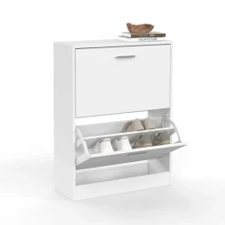 IDMarket Meuble à chaussures blanc 2 portes* Meubles Blancs|Meubles À Chaussures