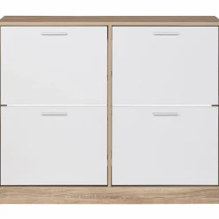 IDMarket Meuble à chaussures bois imitation hêtre 4 portes blanches* Petits Meubles|Meubles À Chaussures
