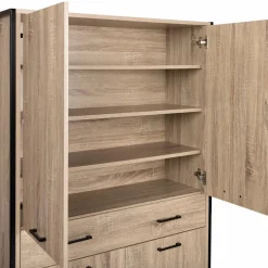 IDMarket Meuble à chaussures design industriel 4 portes 1 tiroir* Meubles Tiroirs|Petits Meubles