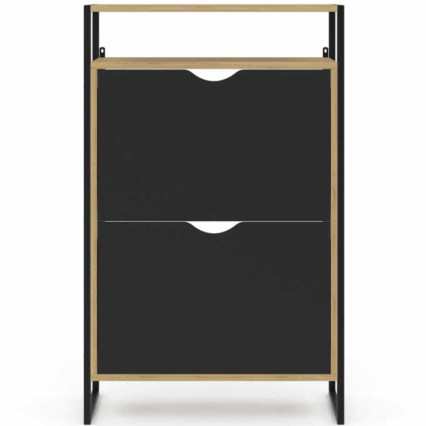 IDMarket Meuble à chaussures industriel avec 2 portes et étagère* Meubles À Chaussures|Vestiaires Et Meubles D'Entrée