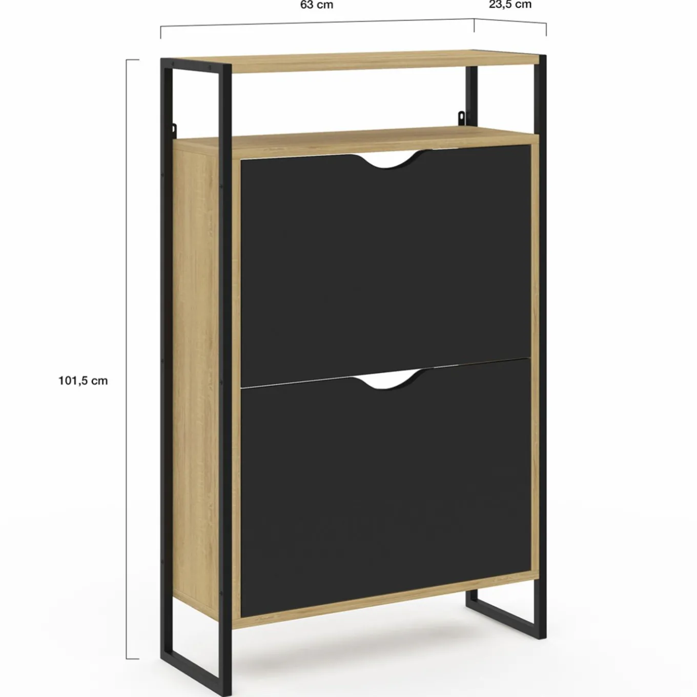 IDMarket Meuble à chaussures industriel avec 2 portes et étagère* Meubles À Chaussures|Vestiaires Et Meubles D'Entrée