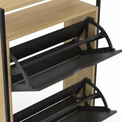 IDMarket Meuble à chaussures industriel avec 2 portes et étagère* Meubles À Chaussures|Vestiaires Et Meubles D'Entrée