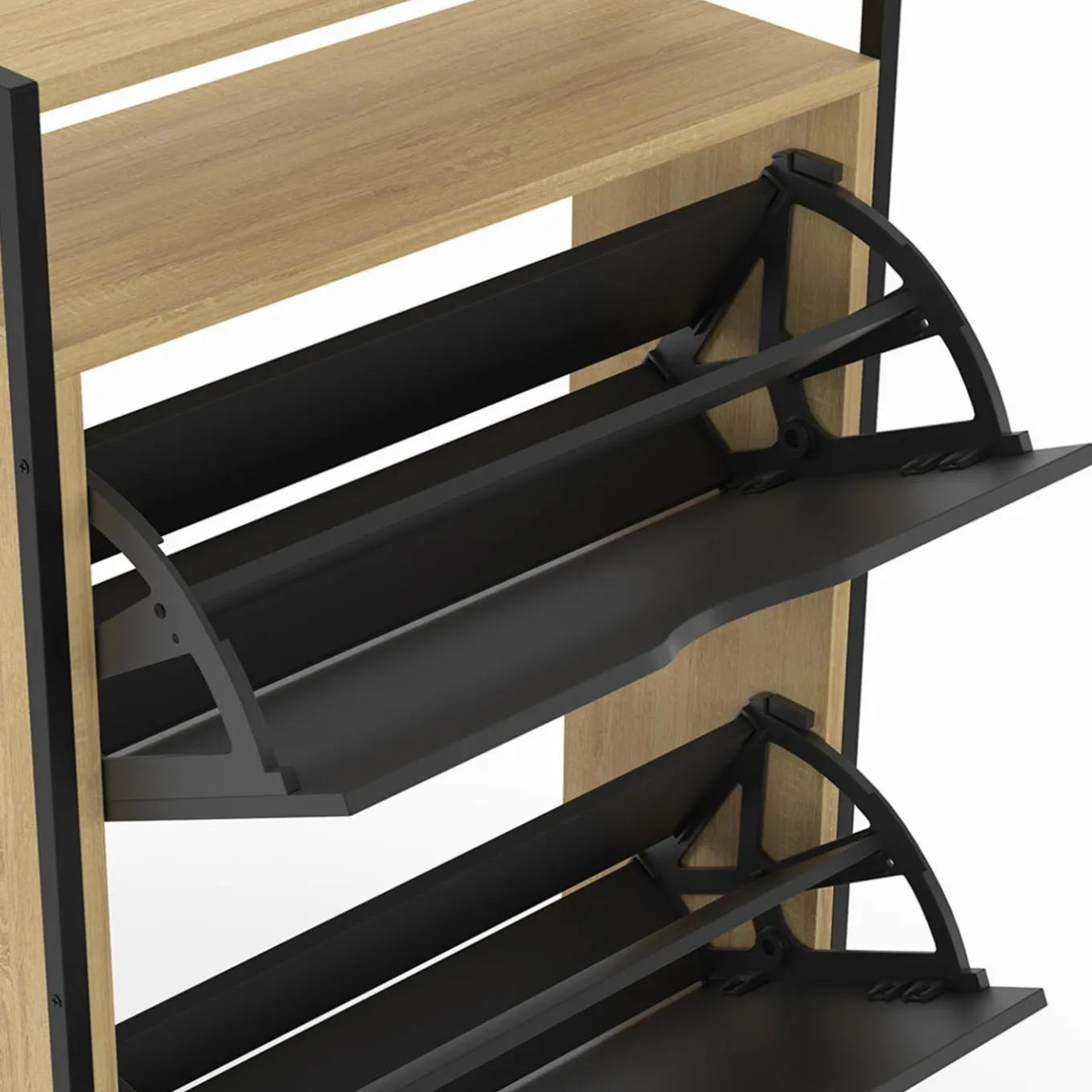 IDMarket Meuble à chaussures industriel avec 2 portes et étagère* Meubles À Chaussures|Vestiaires Et Meubles D'Entrée