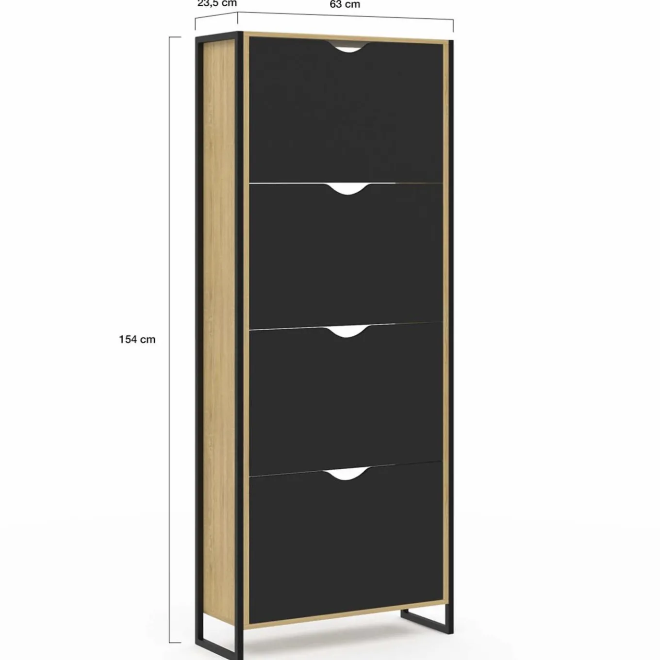 IDMarket Meuble à chaussures industriel avec 4 portes* Meubles À Chaussures|Vestiaires Et Meubles D'Entrée