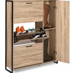 IDMarket Meuble à chaussures industriel avec 4 portes* Meubles Hauts|Meubles En Bois