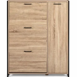 IDMarket Meuble à chaussures industriel avec 4 portes* Meubles Hauts|Meubles En Bois