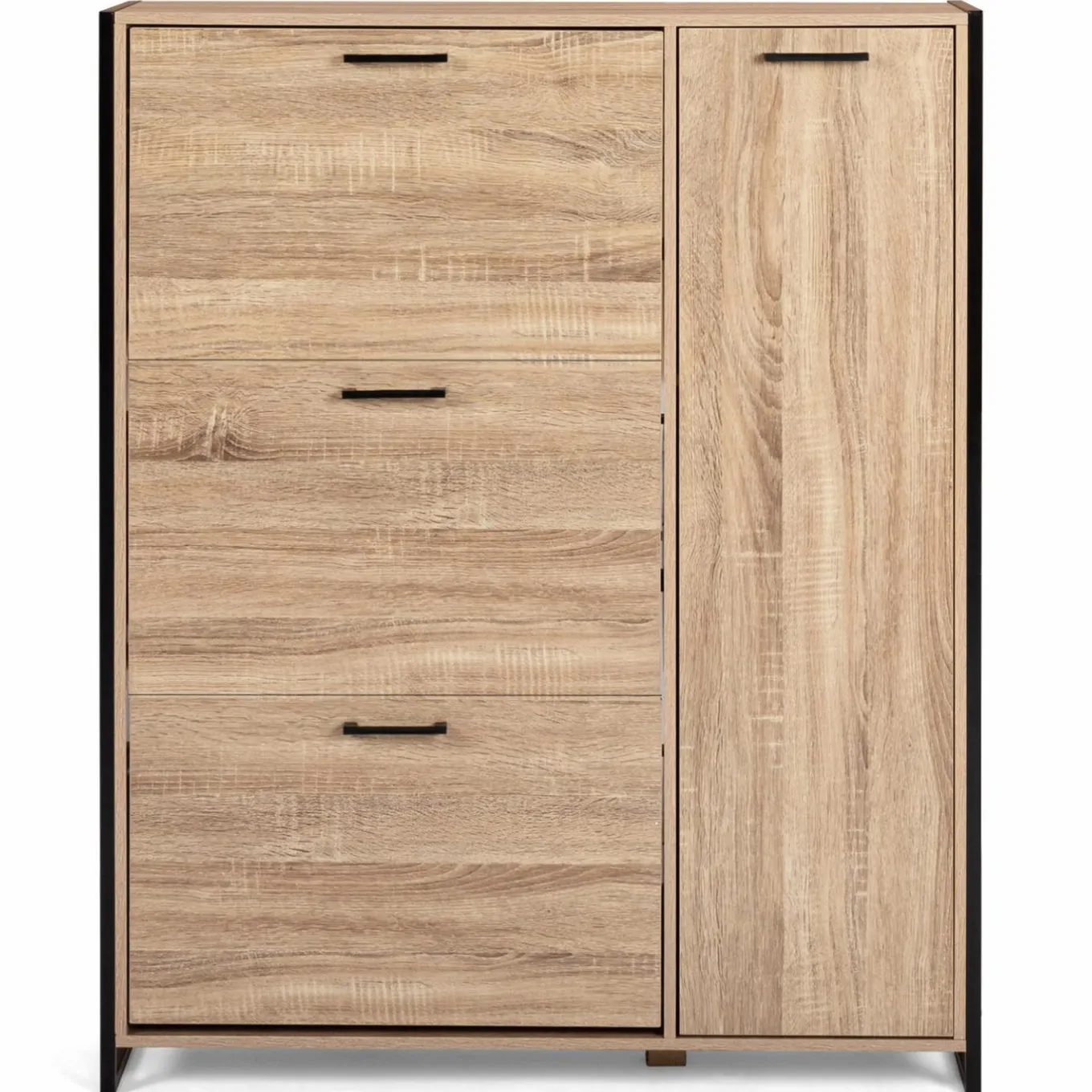 IDMarket Meuble à chaussures industriel avec 4 portes* Meubles Hauts|Meubles En Bois