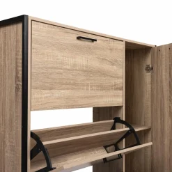 IDMarket Meuble à chaussures industriel avec 4 portes* Meubles Hauts|Meubles En Bois