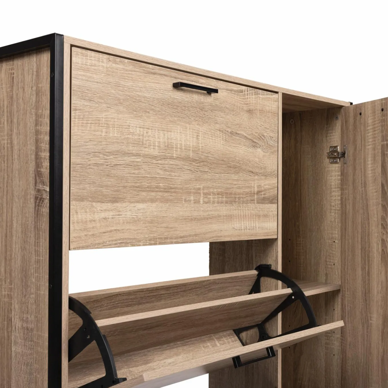 IDMarket Meuble à chaussures industriel avec 4 portes* Meubles Hauts|Meubles En Bois