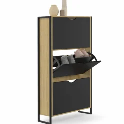 IDMarket Meuble à chaussures industriel avec 3 portes* Meubles À Chaussures|Vestiaires Et Meubles D'Entrée