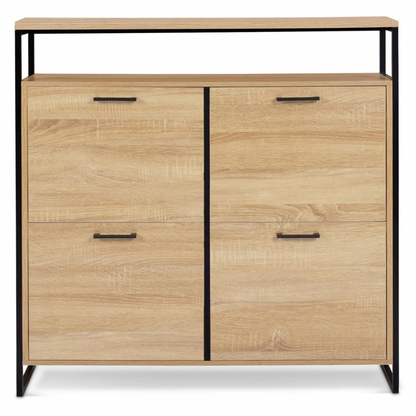 IDMarket Meuble à chaussures style industriel 4 portes et étagère* Collection Industrielle|Meubles À Chaussures