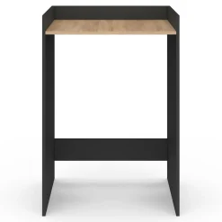 IDMarket Meuble armoire pour machine à laver noir et bois façon hêtre* Rangement Et Accessoires|Collection Contemporaine