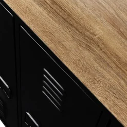 IDMarket Meuble bar métal noir et bois industriel* Collection Agencement Magasin|Collection Métal