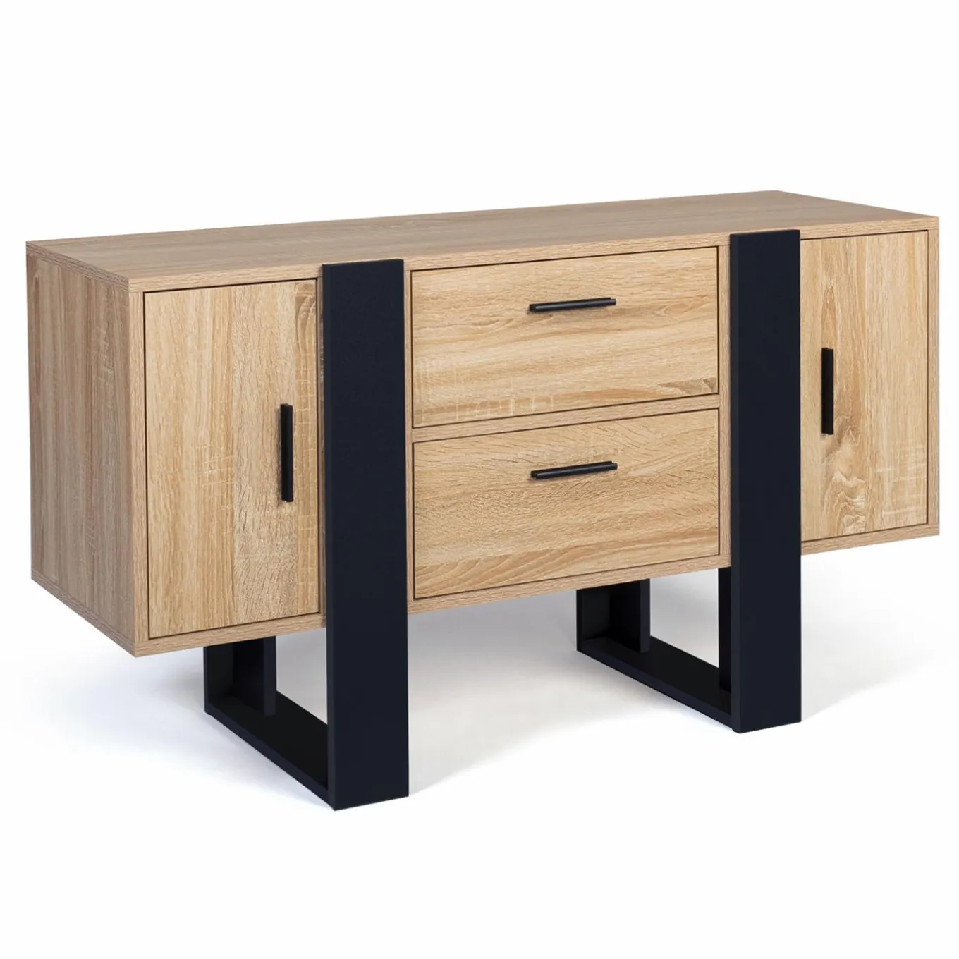 IDMarket Meuble bas bois et noir* Meubles Bas|Collection Design