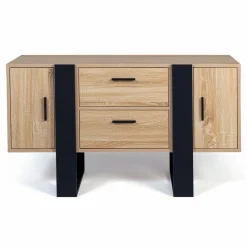 IDMarket Meuble bas bois et noir* Meubles Bas|Collection Design