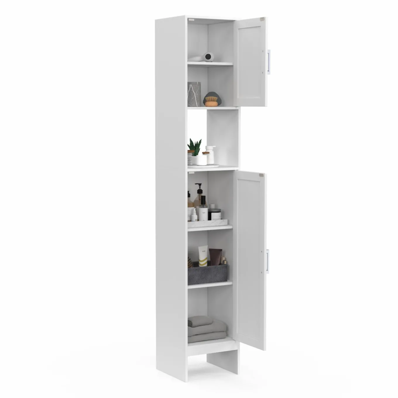 IDMarket Meuble colonne blanc 170 cm pour salle de bain avec rangement* Meubles Salle De Bain