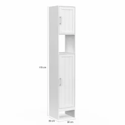 IDMarket Meuble colonne blanc 170 cm pour salle de bain avec rangement* Meubles Salle De Bain