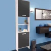 IDMarket Meuble colonne salle de bain blanc et gris* Meubles Salle De Bain
