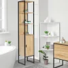 IDMarket Meuble colonne salle de bain style industriel 1 porte* Collection Industrielle|Meubles Salle De Bain