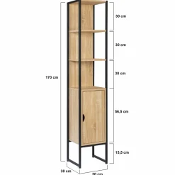 IDMarket Meuble colonne salle de bain style industriel 1 porte* Collection Industrielle|Meubles Salle De Bain