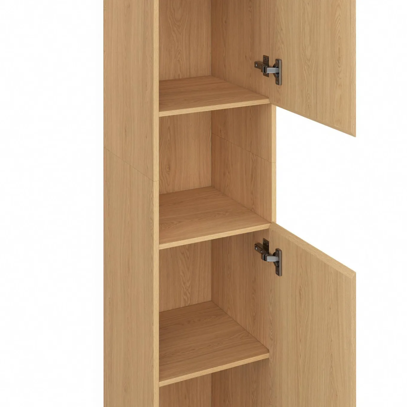 IDMarket Meuble colonne salle de bain 2 portes 1 niche effet lattes* Collection Contemporaine|Meubles Salle De Bain