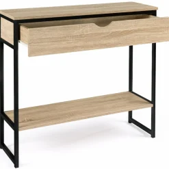 IDMarket Meuble console industrielle bois et métal 90 cm* Meubles Tiroirs|Meubles En Bois