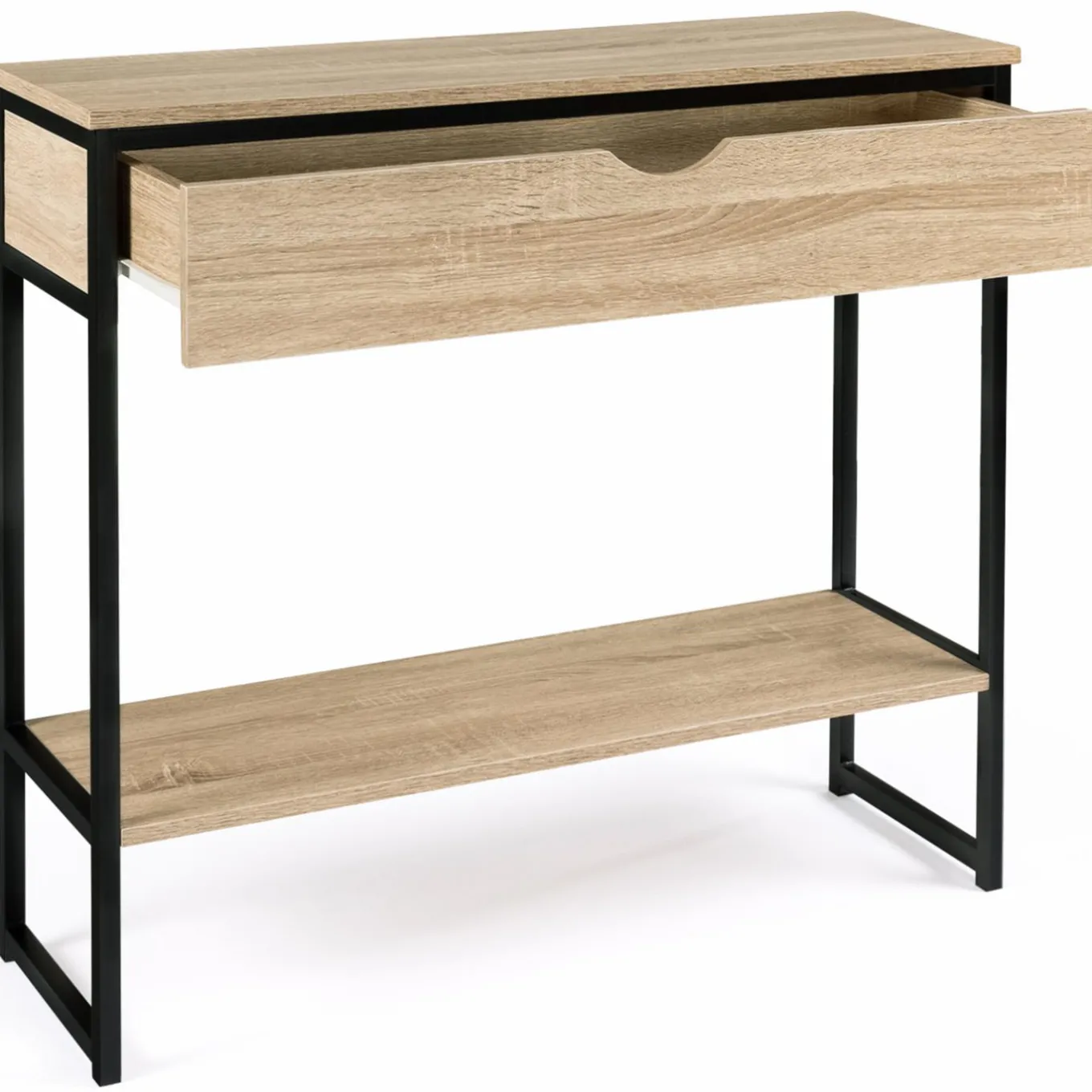 IDMarket Meuble console industrielle bois et métal 90 cm* Meubles Tiroirs|Meubles En Bois