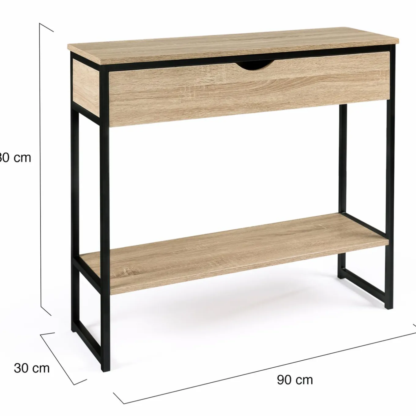 IDMarket Meuble console industrielle bois et métal 90 cm* Meubles Tiroirs|Meubles En Bois