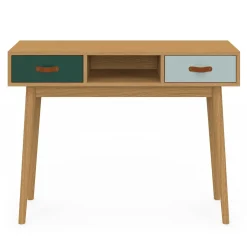 IDMarket Meuble console scandinave bois et vert 100 cm* Meubles Tiroirs|Collection Scandinave