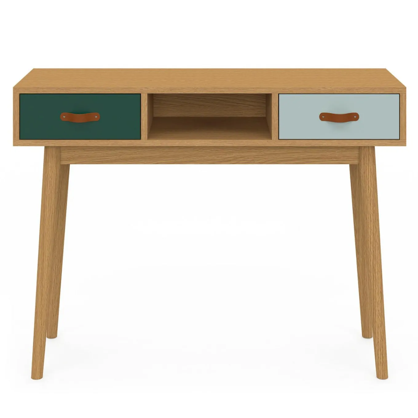 IDMarket Meuble console scandinave bois et vert 100 cm* Meubles Tiroirs|Collection Scandinave