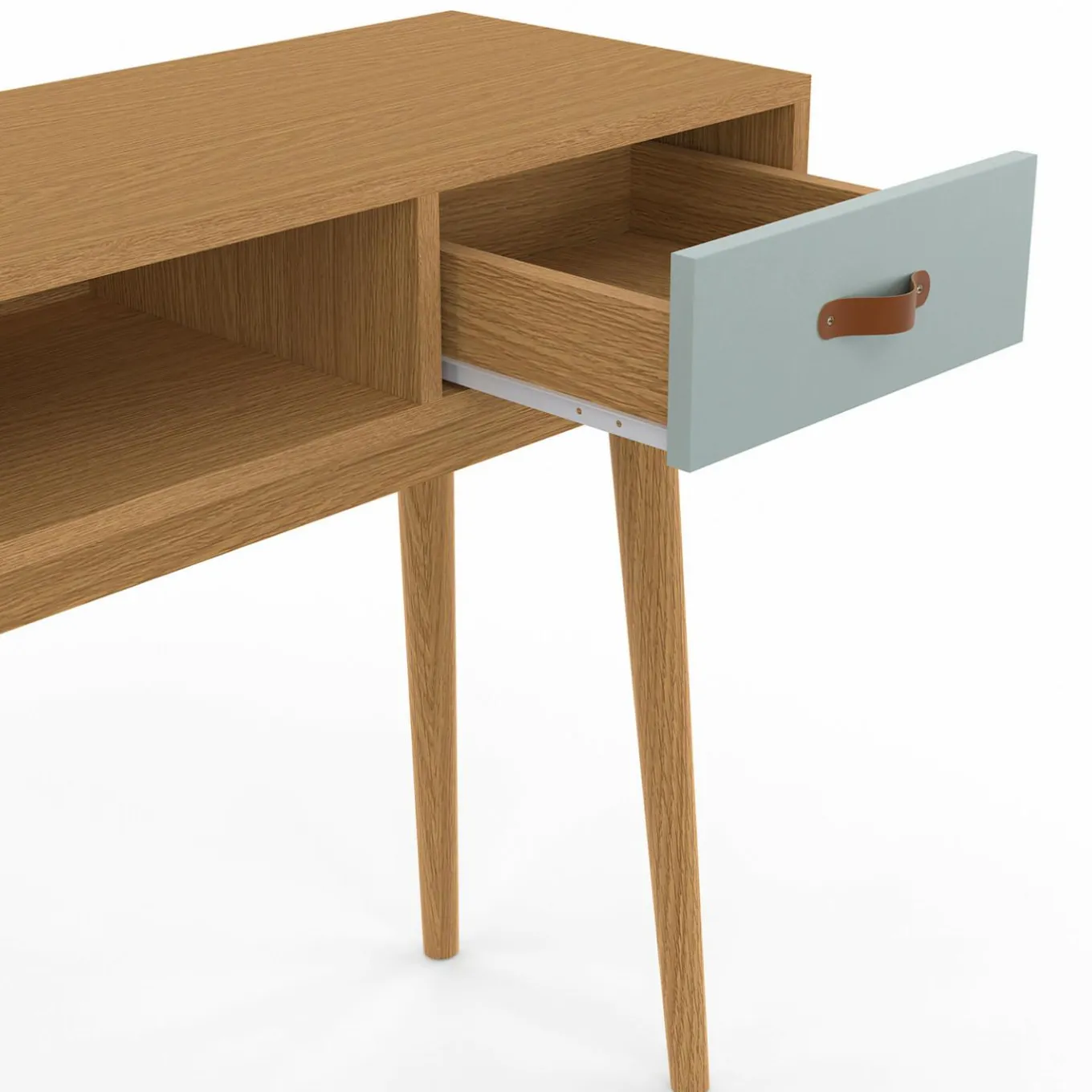 IDMarket Meuble console scandinave bois et vert 100 cm* Meubles Tiroirs|Collection Scandinave