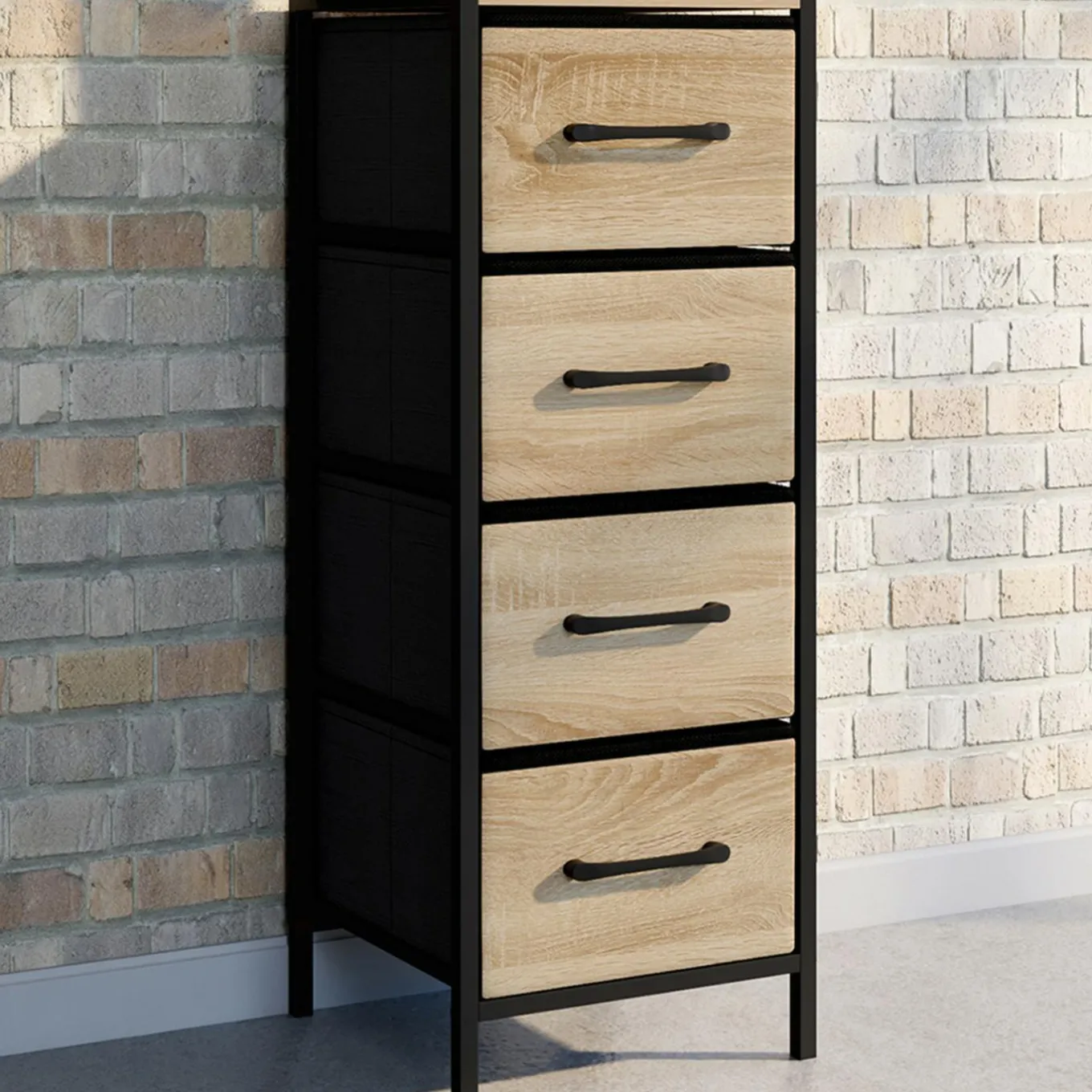 IDMarket Meuble d'appoint 4 tiroirs 30 cm chiffonnier, meuble de rangement design industriel* Meubles Tiroirs|Meubles En Bois