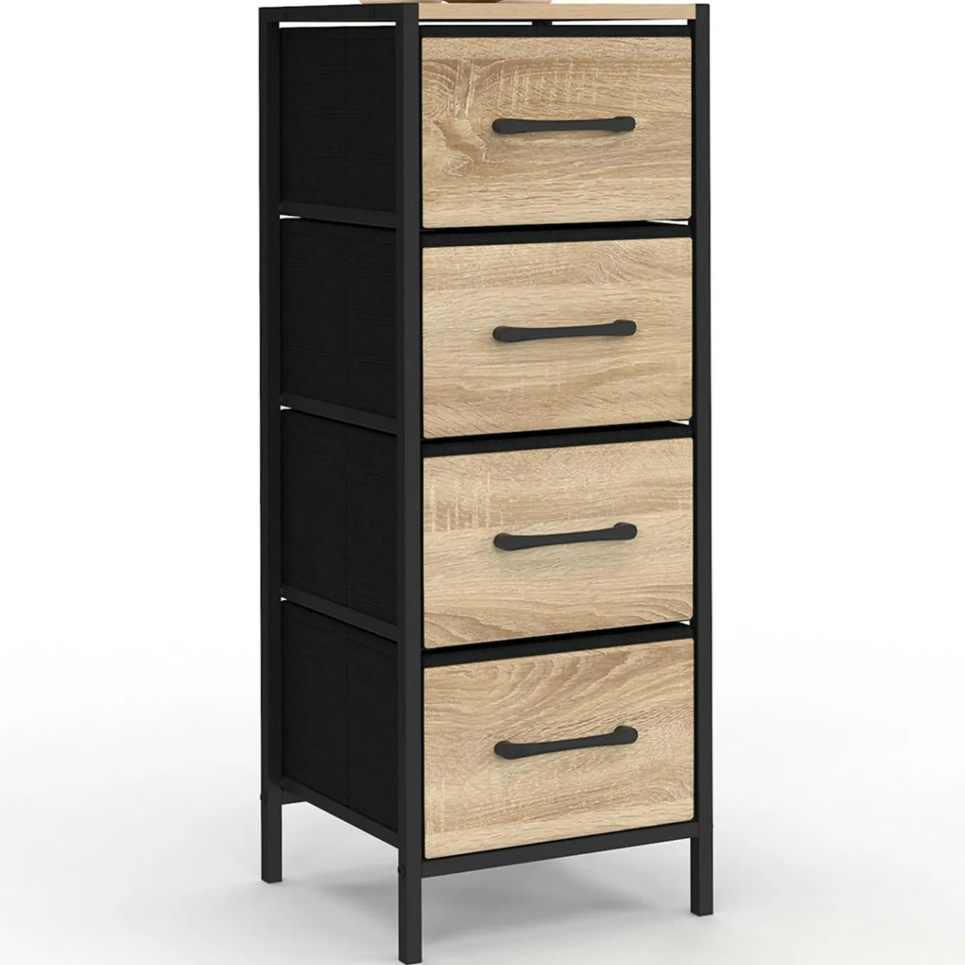 IDMarket Meuble d'appoint 4 tiroirs 30 cm chiffonnier, meuble de rangement design industriel* Meubles Tiroirs|Meubles En Bois