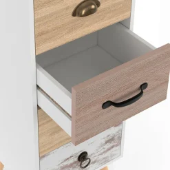 IDMarket Meuble d'appoint 4 tiroirs 30 cm chiffonnier scandinave* Meubles Tiroirs|Meubles Blancs