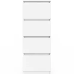 IDMarket Meuble d'appoint 4 tiroirs 30 cm chiffonnier bois blanc pour entrée salle de bain* Petits Meubles|Commodes