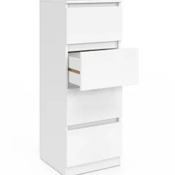 IDMarket Meuble d'appoint 4 tiroirs 30 cm chiffonnier bois blanc pour entrée salle de bain* Petits Meubles|Commodes