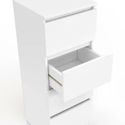 IDMarket Meuble d'appoint 4 tiroirs 30 cm chiffonnier bois blanc pour entrée salle de bain* Petits Meubles|Commodes