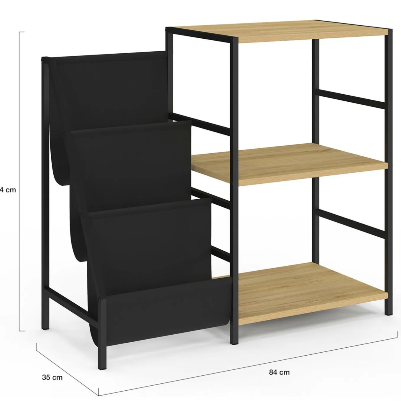 IDMarket Meuble d'appoint, rangement avec étagères, supports vinyles et platine design industriel* Meubles En Bois|Etagères