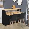IDMarket Meuble de bar mange-debout noir et bois* Meubles En Bois|Mange Debout