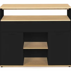 IDMarket Meuble de bar mange-debout noir et bois* Meubles En Bois|Mange Debout