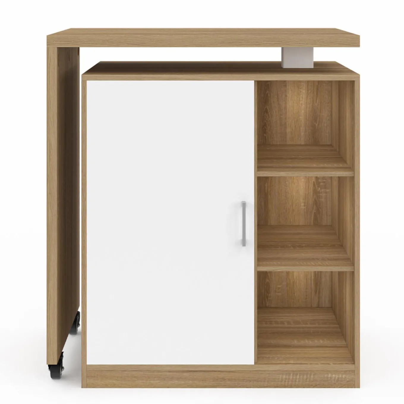 IDMarket Meuble de bar pivotant imitation hêtre* Mange Debout|Ilot Central