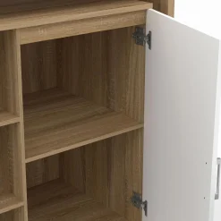 IDMarket Meuble de bar pivotant imitation hêtre* Mange Debout|Ilot Central